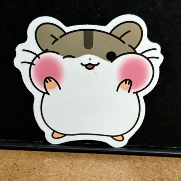 HAPPY CHEEKS HAMSTER STICKER - Picture 1 of 1